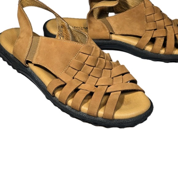 Sonoma HOLLYโ Woven Tan Nubuck Leather Sandals Women's Size 9 Slip-On Slingback - Picture 6 of 8